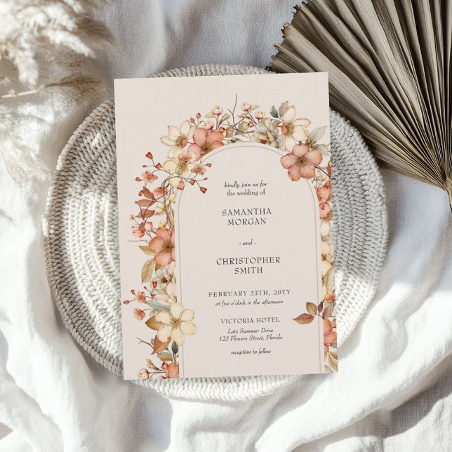 Fleur sauvage Mariage Boho Pays Floral Invitation (Wildflower Wedding Boho Country Floral Invitation)