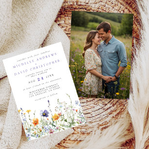 Fleur sauvage Mariage Photo Invitation