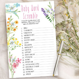 Fleur sauvage Meadow Baby Mot Scramble Douche Jeu