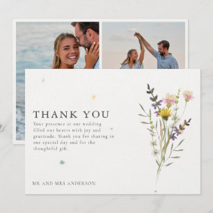 Fleur sauvage Meadow Deux Mariage photo Merci