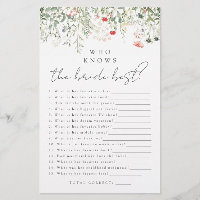 Fleur sauvage Meadow qui connaît la mariée meilleu (Devant)