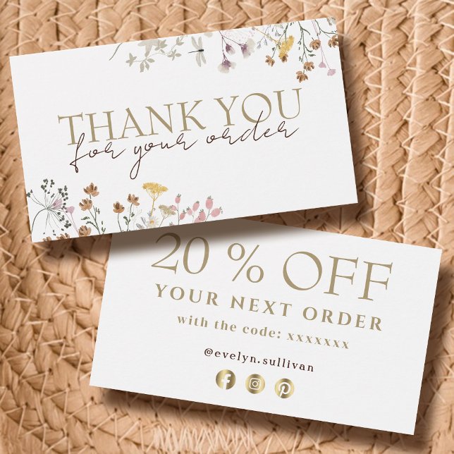 Fleur sauvage merci carte de réduction (Créateur téléchargé)