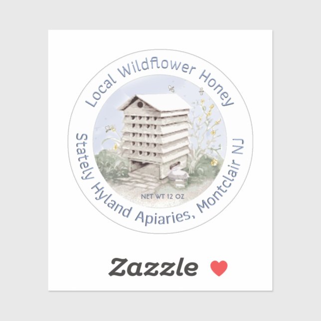 Fleur sauvage Miel imperméable Mason Jar Étiquette (Feuille)