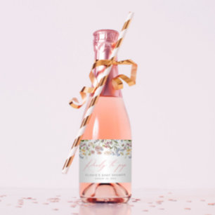 Fleur sauvage Mini Sparkling Wine Étiquettes prêts