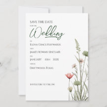 Fleur Sauvage Minimaliste Bohème Budget Carte de P