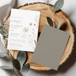 Fleur sauvage minimaliste Faire-part de mariage ne