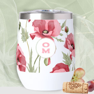 Fleur sauvage moderne Monogramme rose grand pavot