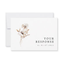 Fleur sauvage moderne séché Boho Wedding Carte RSV