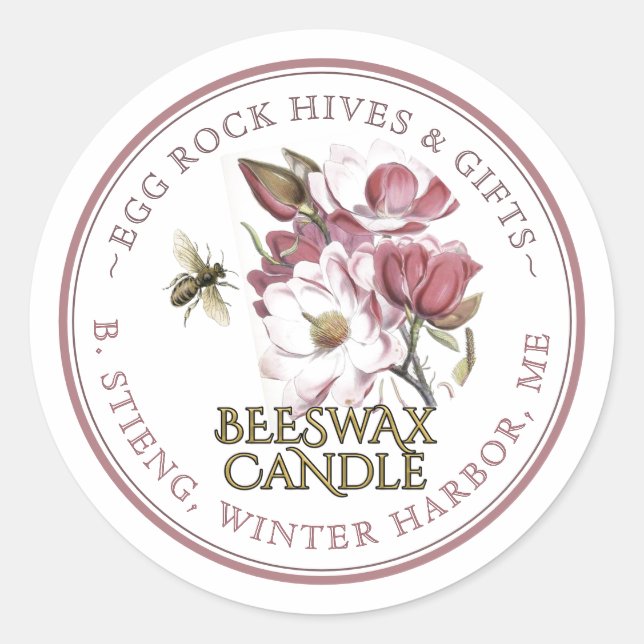 Fleur sauvage modifiable cire d'abeille Étiquette  (Devant)