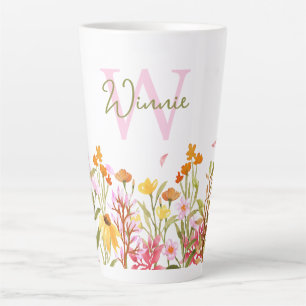 Fleur sauvage Monogramme Tall Latte Mug
