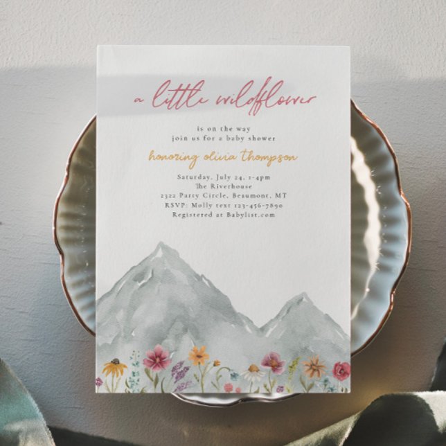 Fleur sauvage  Mountain Baby shower Invitation (Créateur téléchargé)