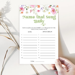 Fleur sauvage Nom de la chanson jeu de baby shower