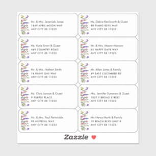 Fleur sauvage Nom Mariage Invité Étiquettes de adr