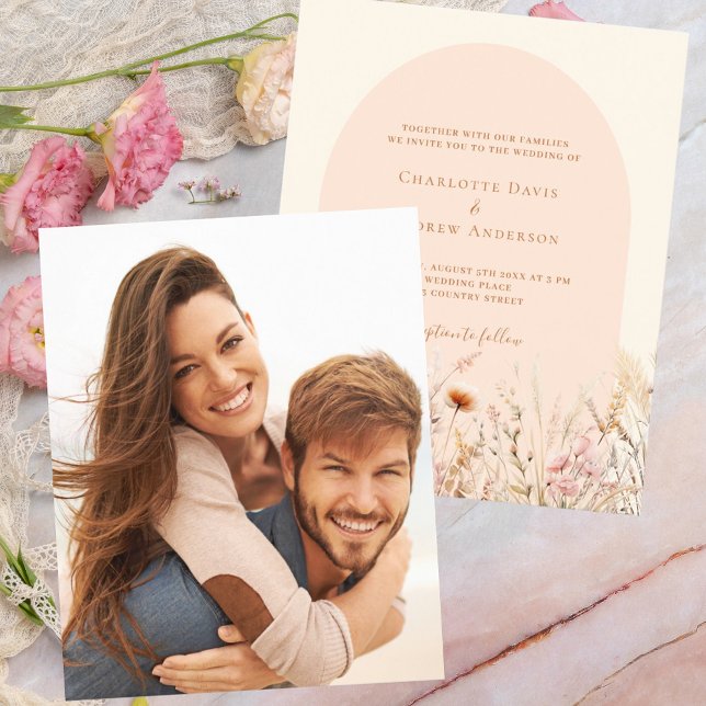 Fleur sauvage pêche beige arche photo budget maria (Créateur téléchargé)