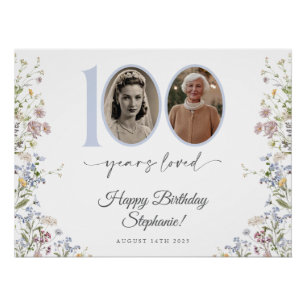 Fleur sauvage Photo 100e anniversaire Affiche de b