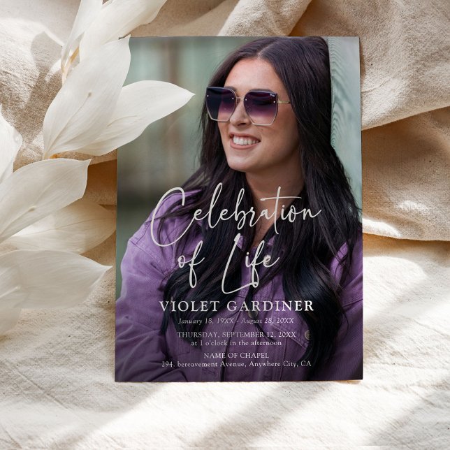 Fleur sauvage Photo Funeral Memorial Programme (Créateur téléchargé)