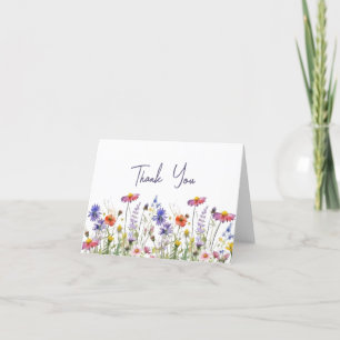 Fleur sauvage plié Merci note
