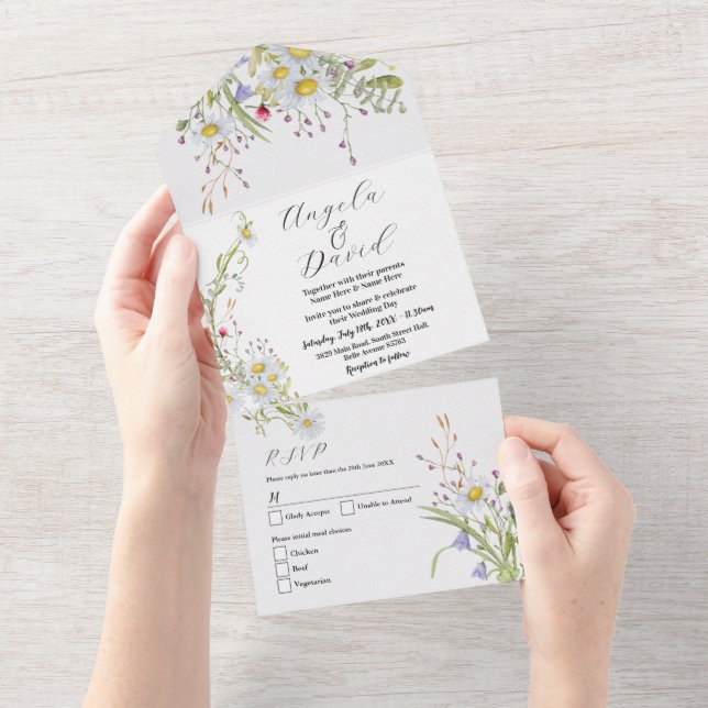 Fleur sauvage Printemps Délicat Mariage Invitation (Déchirure)