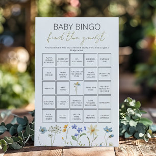 Fleur Sauvage Printemps Floral Bébé Bingo Trouvez 