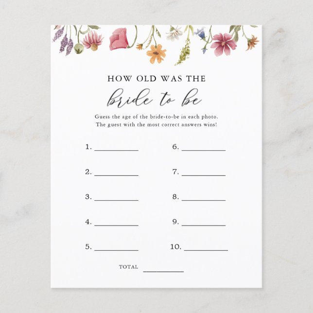 Fleur sauvage Quel Âge Avait La Mariée À Jouer (Devant)