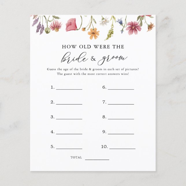 Fleur sauvage Quel Âge Avait La Mariée Et La Pièce (Devant)