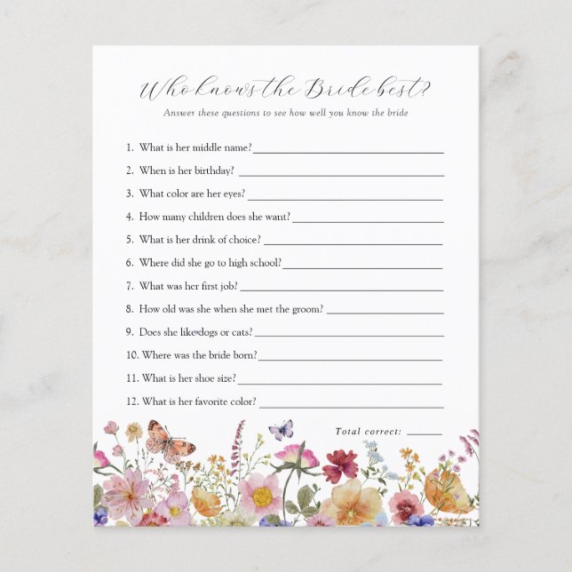 Fleur sauvage qui connaît la mariée meilleur jeu n (Devant)