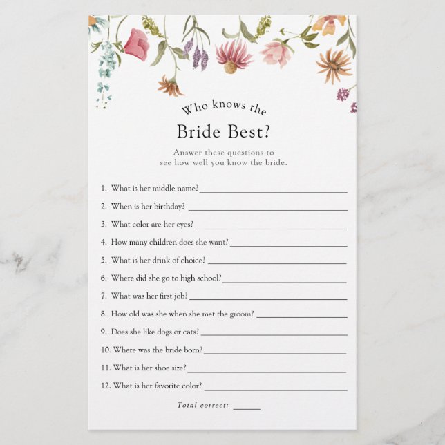 Fleur sauvage qui connaît la mariée meilleur jeu n (Devant)