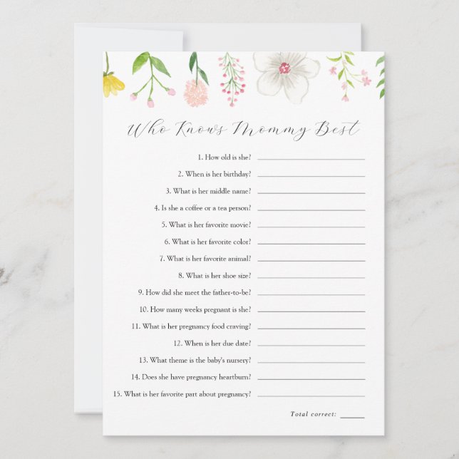 Fleur sauvage qui connaît maman la meilleure carte (Devant)