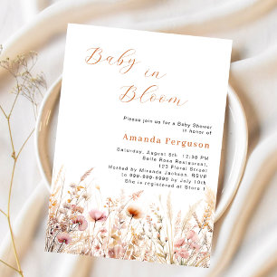 Fleur sauvage rose beige budget Baby Shower