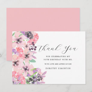 Fleur sauvage rose violet 90e anniversaire Merci