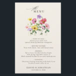 Fleur sauvage Rustic Chic Floral Boho Mariage Menu<br><div class="desc">Célébrez votre histoire d'amour avec cet élégant menu à budget floral mariage avec une charmante aquarelle design fleur sauvage et script de calligraphie moderne. Parfait pour un mariage de jardin, une cérémonie en plein air ou une célébration boho rustique, ce design mêle des éléments floral fantaisistes à une élégance intemporelle....</div>