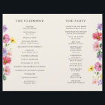 Fleur sauvage Rustic Chic Floral Boho Programme de<br><div class="desc">Célébrez votre histoire d'amour avec cette carte élégante de programme de mariage floral avec une aquarelle de charme fleur sauvage et script de calligraphie moderne. Parfait pour un mariage de jardin, une cérémonie en plein air ou une célébration boho rustique, ce design mêle des éléments floral fantaisistes à une élégance...</div>