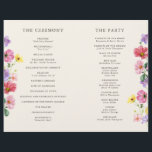 Fleur sauvage Rustic Chic Floral Boho Programme de<br><div class="desc">Célébrez votre histoire d'amour avec cette carte élégante de programme de mariage floral avec une aquarelle de charme fleur sauvage et script de calligraphie moderne. Parfait pour un mariage de jardin, une cérémonie en plein air ou une célébration boho rustique, ce design mêle des éléments floral fantaisistes à une élégance...</div>