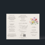 Fleur sauvage Rustic Chic Floral Boho programme de<br><div class="desc">Célébrez votre histoire d'amour avec cette élégante carte de programme à trois plis mariage floral avec un design de fleur sauvage d'aquarelle charmant et script de calligraphie moderne. Parfait pour un mariage de jardin, une cérémonie en plein air ou une célébration boho rustique, ce design mêle des éléments floral fantaisistes...</div>