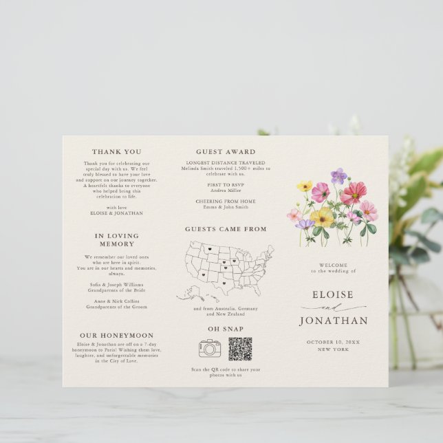 Fleur sauvage Rustic Chic Floral Boho programme de (Debout devant)