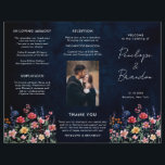 Fleur sauvage Rustic Country Photo Wedding Program<br><div class="desc">Célébrez votre amour avec ce programme de mariage photographique dynamique avec un design fleur sauvage d'aquarelle dans les tons rose, violet et vert. Parfait pour les mariages de jardin, de printemps ou de style rustique, cet invitation d'inspiration nature allie délicats accents floraux à une typographie élégante, créant une touche fantaisiste...</div>