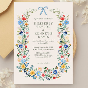 Fleur sauvage Rustic Garden Wedding Invitation