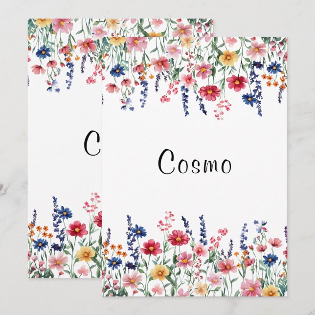 Fleur sauvage Rustic Mariage numéro de table perso (Devant / Derrière)