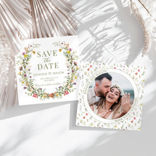 Fleur sauvage rustique Enregistrer l'invitation ph