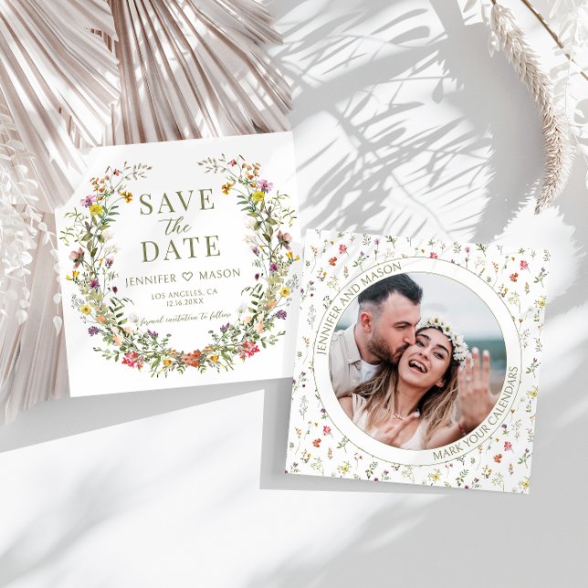 Fleur sauvage rustique Enregistrer l'invitation ph (Créateur téléchargé)