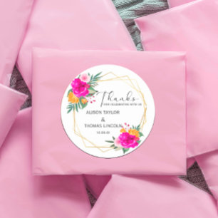 Fleur sauvage Spring Merci Sticker Classic Round