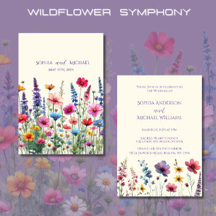 Fleur sauvage Symphonie Mariage Thème Invitation