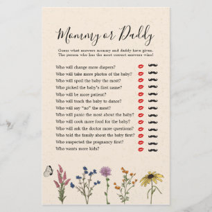 Fleur sauvage vintage Baby shower maman ou papa