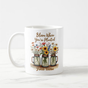 Fleur sauvage vintage Mason Jar Coffee Mug