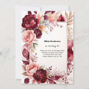 Fleur sauvage violet Floral Invitation Anniversair