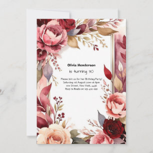 Fleur sauvage violet Floral Invitation Anniversair