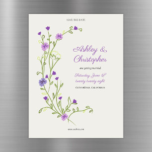 Fleur sauvage violet minimaliste Enregistrer l'aim