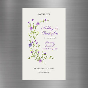 Fleur sauvage violet minimaliste Enregistrer l'aim