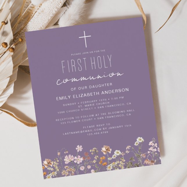 Fleur sauvage Violet Première Sainte Communion En  (Créateur téléchargé)