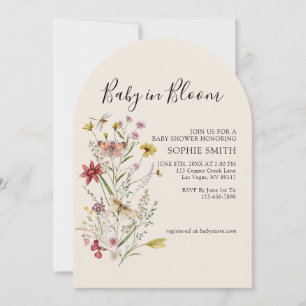 Fleur sauvage Whimsical Baby In Bloom Invitation
